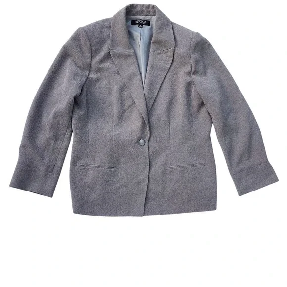 Kasper Women's Gray Blazer Size 18 One-Button Notched Lapels - Picture 1 of 11
